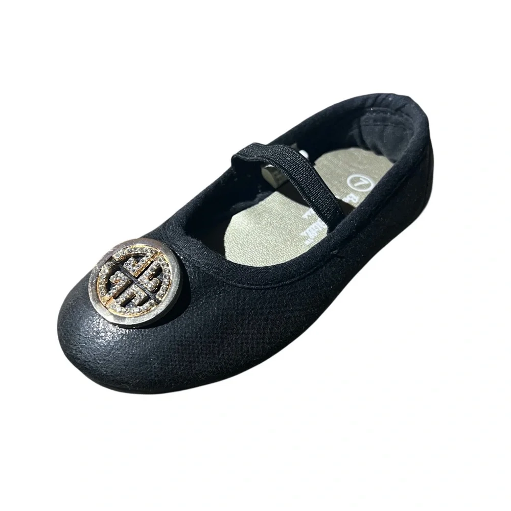 Beverly Hills Princess Girls Black Ballet Flats Sz 7